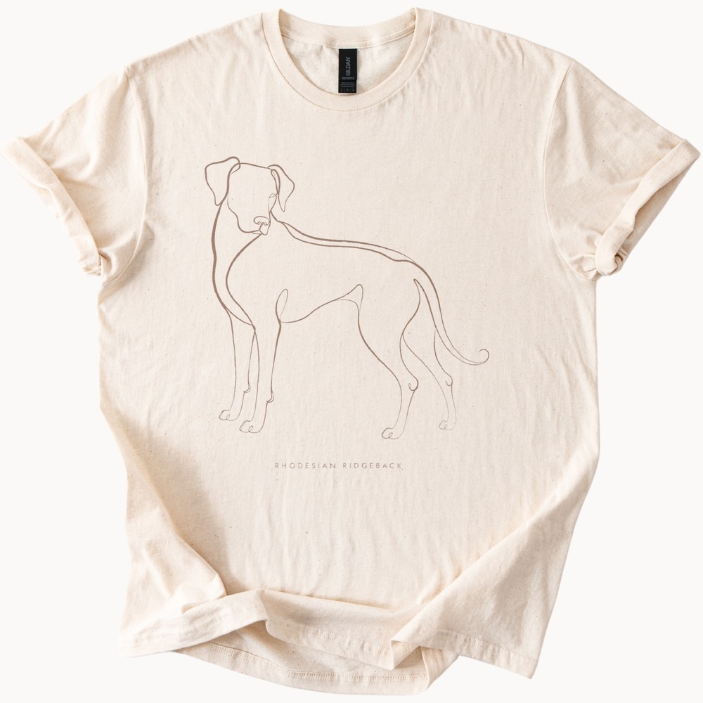 Rhodesian Ridgeback One Line Drawing Minimalist Tee - Picture 2 of 5